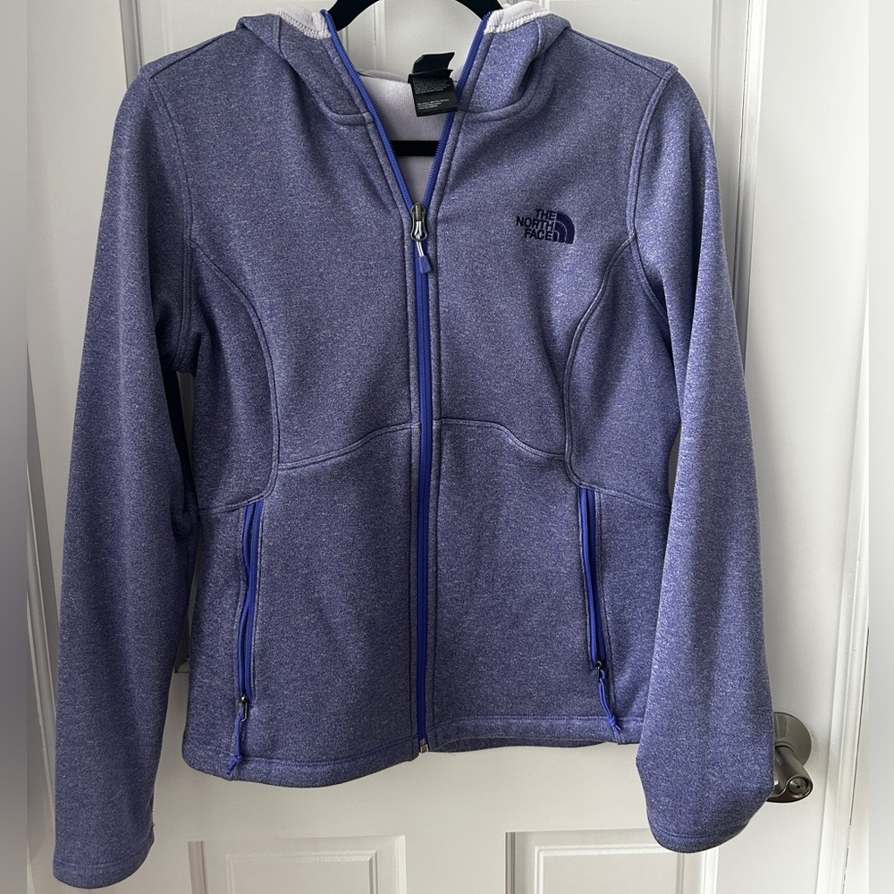 Women’s The North Face Blue and Purple Full-Zip Jacket.